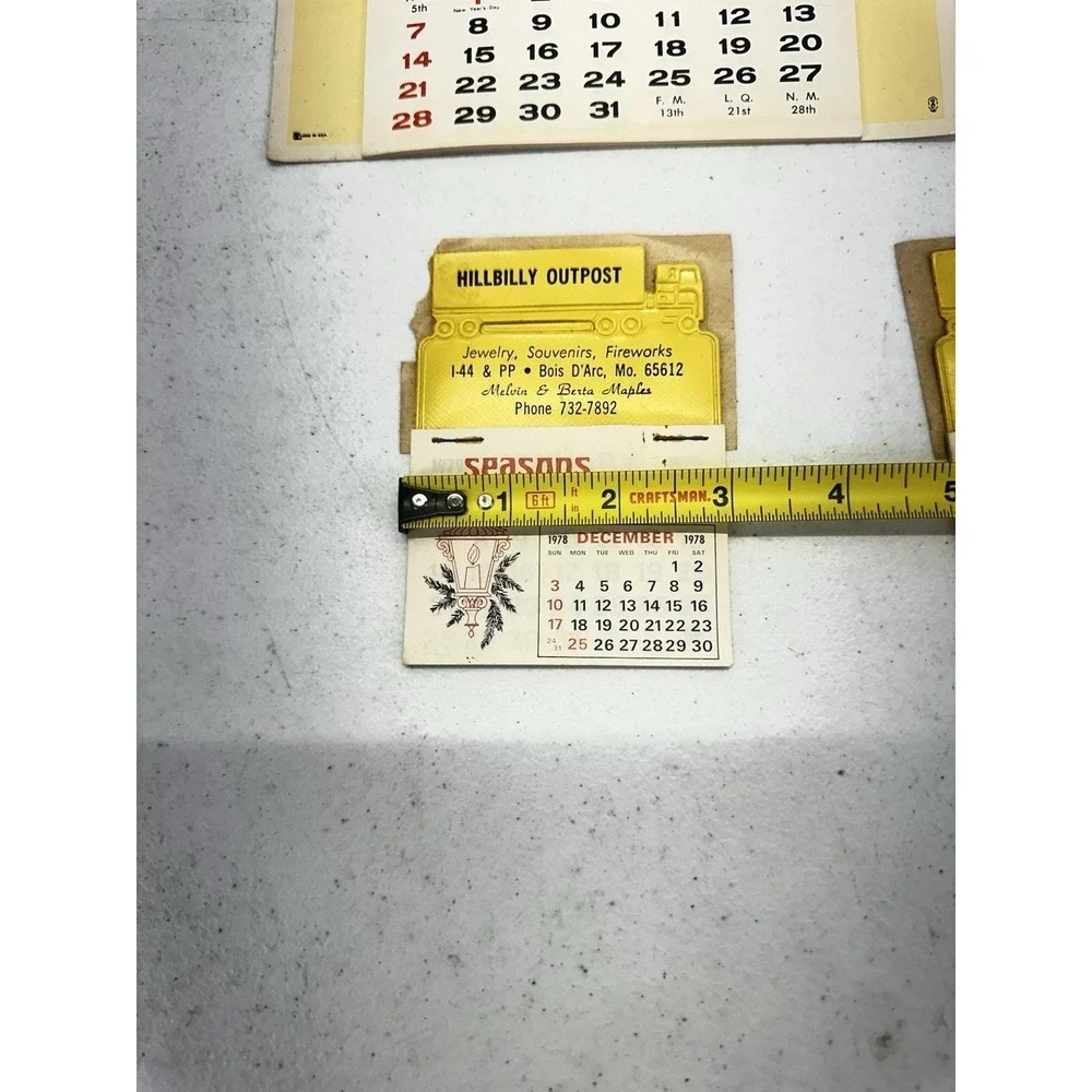 Vintage 1978 1979 Missouri Advertising Calendars Lot Hillbilly Outpost Snyder's